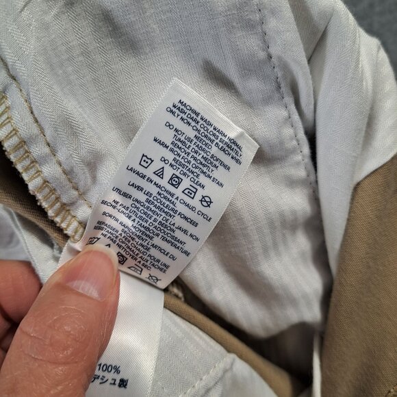 Lands End Shorts Mens 36 Traditional Fit Khaki Chino 100% Cotton Flat Front - Picture 6 of 9